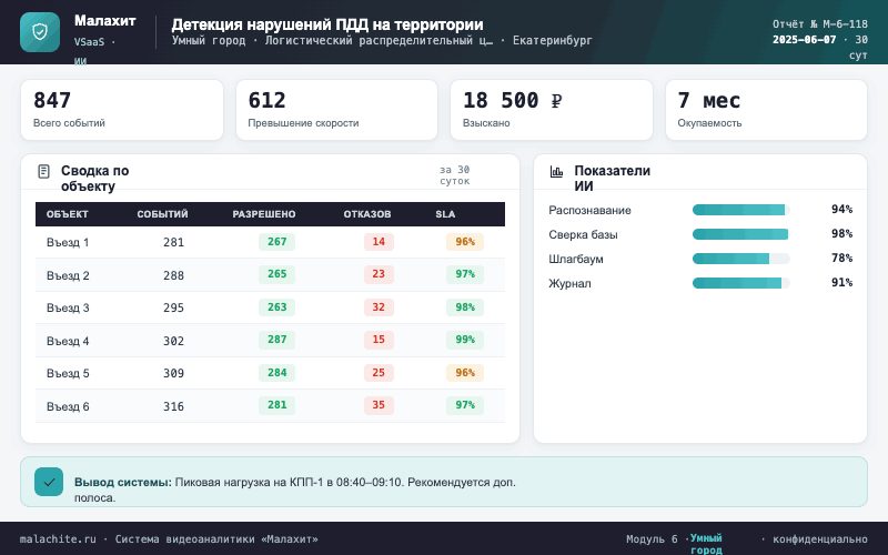 Отчёт за период — Система Малахит